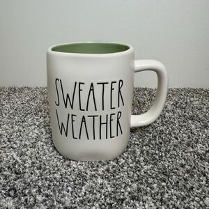 Rae Dunn - "Sweater Weather" Mug Coffee Cup - Green Inside